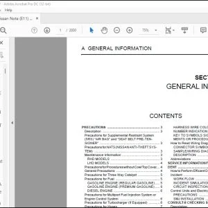 Nissan Note E11 Complete Service Manual - PDF DOWNLOAD