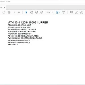 Tadano AT-110-1 42084100031 UPPER Spare Parts Catalog Manual - PDF DOWNLOAD