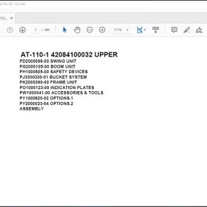 Tadano AT-110-1 42084100032 UPPER Spare Parts Catalog Manual - PDF DOWNLOAD