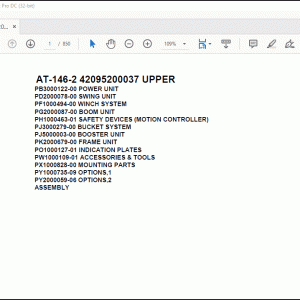 Tadano AT 146 2 42095200037 UPPER Spare Parts Catalog Manual - PDF DOWNLOAD