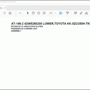 Tadano AT-146-2 42095260200 LOWER TOYOTA KK-XZU350H-TKMSS6 Spare Parts Catalog Manual -  PDF DOWNLOAD