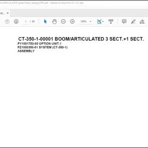 Tadano Concrete Pump CT-350-1-00001 BOOMARTICULATED 3 SECT.+1 SECT Spare Parts Catalog Manual - PDF DOWNLOAD