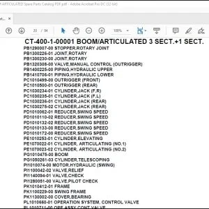 Tadano Concrete Pump CT-400-1-00001 BOOMARTICULATED 3 SECT.+1 SECT Spare Parts Catalog Manual - PDF DOWNLOAD