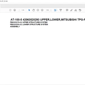 Tadano Crane AT-100-5 42063520293 UPPER,LOWER,MITSUBISHI TPG-FEA50B23S1H3 Spare Parts Catalog Manual - PDF DOWNLOAD