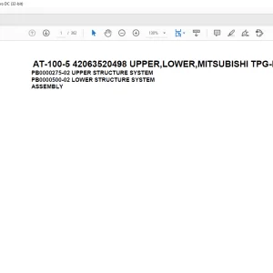 Tadano Crane AT-100-5 42063520498 UPPER,LOWER,MITSUBISHI TPG-FEA50B23S1H3 Spare Parts Catalog Manual - PDF DOWNLOAD