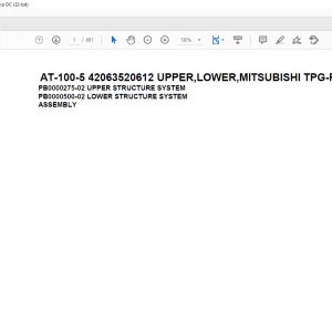Tadano Crane AT-100-5 42063520612 UPPER,LOWER,MITSUBISHI TPG-FEA50B23S1H3 Parts Catalog Manual - PDF DOWNLOAD