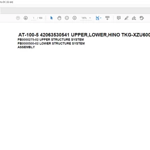 Tadano Crane AT-100-5 42063530541 UPPER,LOWER,HINO TKG-XZU600X-TYMMC6 Spare Parts Catalog Manual - PDF DOWNLOAD