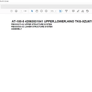Tadano Crane AT-100-5 42063531041 UPPER,LOWER,HINO TKG-XZU675M-TQMQC3 Spare Parts Catalog Manual - PDF DOWNLOAD