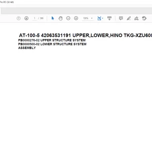 Tadano Crane AT-100-5 42063531191 UPPER,LOWER,HINO TKG-XZU600X-TYTMC6 Spare Parts Catalog Manual - PDF DOWNLOAD