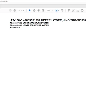 Tadano Crane AT-100-5 42063531292 UPPER,LOWER,HINO TKG-XZU600X-TYTMC6 Spare Parts Catalog Manual - PDF DOWNLOAD