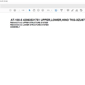 Tadano Crane AT-100-5 42063531751 UPPER,LOWER,HINO TKG-XZU675M-TQMQC3 Spare Parts Catalog Manual - PDF DOWNLOAD