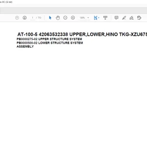 Tadano Crane AT-100-5 42063532338 UPPER,LOWER,HINO TKG-XZU675M-TQMQC3 Spare Parts Catalog Manual - PDF DOWNLOAD