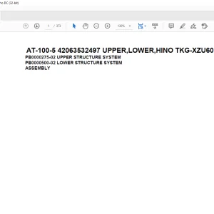 Tadano Crane AT-100-5 42063532497 UPPER,LOWER,HINO TKG-XZU600X-TYTMC6 Parts Catalog Manual  - PDF DOWNLOAD