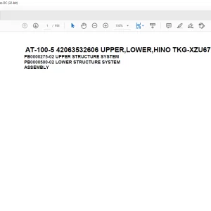 Tadano Crane AT-100-5 42063532606 UPPER,LOWER,HINO TKG-XZU675M-TQMQC3 Spare Parts Catalog Manual - PDF DOWNLOAD
