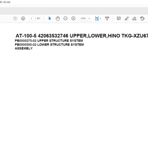 Tadano Crane AT-100-5 42063532746 UPPER,LOWER,HINO TKG-XZU675M-TQMQC3 Spare Parts Catalog Manual - PDF DOWNLOAD