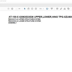 Tadano Crane AT-100-5 42063533536 UPPER,LOWER,HINO TPG-XZU600X-TYTMC6 Spare Parts Catalog Manual - PDF DOWNLOAD