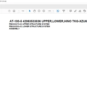 Tadano Crane AT-100-5 42063533836 UPPER,LOWER,HINO TKG-XZU600X-TYMMC6 Spare Parts Catalog Manual - PDF DOWNLOAD