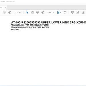 Tadano Crane AT-100-5 42063535590 UPPER,LOWER,HINO 2RG-XZU600X-TYFMX6 Spare Parts Manual - PDF DOWNLOAD