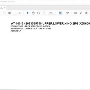 Tadano Crane AT-100-5 42063535750 UPPER LOWER HINO 2RG-XZU600X-TYTMX6 Spare Parts Manual - PDF DOWNLOAD
