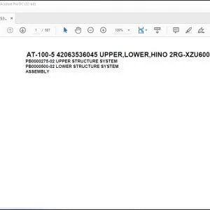 Tadano Crane AT-100-5 42063536045 UPPER,LOWER,HINO 2RG-XZU600X-TYFMX6 Spare Parts Manual - PDF DOWNLOAD