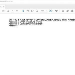 Tadano Crane AT-100-5 42063540341 UPPER,LOWER,ISUZU TKG-NKR85AN-EE5AHY-JM Spare Parts Manual - PDF DOWNLOAD