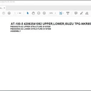Tadano Crane AT-100-5 42063541092 UPPER,LOWER,ISUZU TPG-NKR85AN-EE5AHY-JM Spare Parts Manual - PDF DOWNLOAD