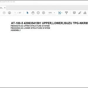 Tadano Crane AT-100-5 42063541591 UPPER,LOWER,ISUZU TPG-NKR85AN-EE5AHY-JD Spare Parts Manual - PDF DOWNLOAD