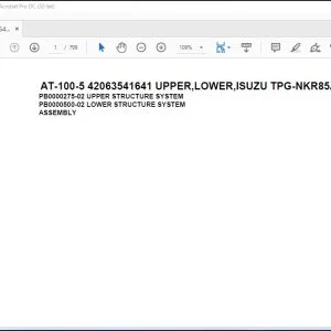 Tadano Crane AT-100-5 42063541641 UPPER,LOWER,ISUZU TPG-NKR85AN-EE5AHY-JD Spare Parts Manual - PDF DOWNLOAD