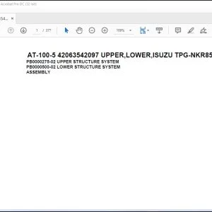 Tadano Crane AT-100-5 42063542097 UPPER,LOWER,ISUZU TPG-NKR85AN-EE5AHY-JM Spare Parts Manual - PDF DOWNLOAD