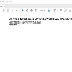 Tadano Crane AT-100-5 42063542746 UPPER,LOWER,ISUZU TPG-NKR85AN-EE5AHY-JD Spare Parts Manual - PDF DOWNLOAD