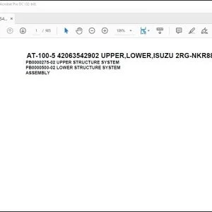Tadano Crane AT-100-5 42063542902 UPPER,LOWER,ISUZU 2RG-NKR88AN-EE5AHY-JM Spare Parts Manual - PDF DOWNLOAD