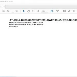 Tadano Crane AT-100-5 42063543202 UPPER,LOWER,ISUZU 2RG-NKR88AN-EE5AHY-JD Spare Parts Manual - PDF DOWNLOAD