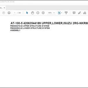 Tadano Crane AT-100-5 42063544189 UPPER LOWER ISUZU 2RG-NKR88AN-EE5AHY-JD Spare Parts Manual - PDF DOWNLOAD