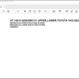 Tadano Crane AT-100-5 42063560131 UPPER,LOWER,TOYOTA TKG-XZU600A-TYMMC6 Spare Parts Manual - PDF DOWNLOAD