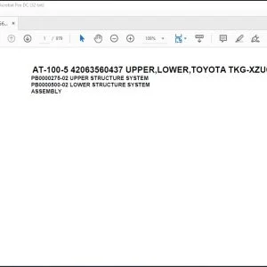 Tadano Crane AT-100-5 42063560437 UPPER,LOWER,TOYOTA TKG-XZU675-TQMQC3 Spare Parts Manual - PDF DOWNLOAD