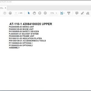 Tadano Crane AT-110-1 42084100020 UPER Spare Parts Catalog Manual - PDF DOWNLOAD