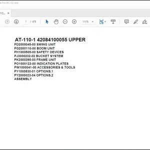 Tadano Crane AT-110-1 42084100055 UPPER Spare Parts Catalog Manual - PDF DOWNLOAD