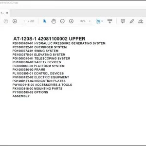 Tadano Crane AT-120S-1 42081100002 UPPER Parts Catalog Manual - PDF DOWNLOAD
