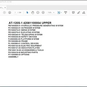 Tadano Crane AT-120S-1 42081100004 UPPER Parts Manual - PDF DOWNLOAD