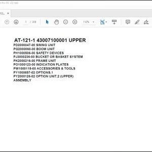 Tadano Crane AT-121-1 43007100001 UPPER Parts Catalog Manual - PDF DOWNLOAD