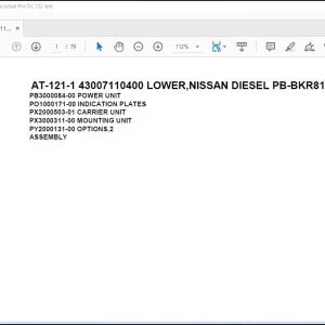 Tadano Crane AT-121-1 43007110400 LOWER,NISSAN DIESEL PB-BKR81N-E5JXHY Parts Catalog Manual - PDF DOWNLOAD