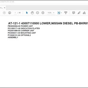 Tadano Crane AT-121-1 43007110500 LOWER,NISSAN DIESEL PB-BKR81N-E5JXHY-B Parts Catalog Manual - PDF DOWNLOAD