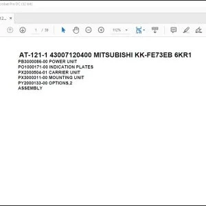 Tadano Crane AT-121-1 43007120400 MITSUBISHI KK-FE73EB 6KR1 Parts Catalog Manual - PDF DOWNLOAD