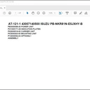 Tadano Crane AT-121-1 43007140500 ISUZU PB-NKR81N-E5JXHY-B Parts Catalog Manual - PDF DOWNLOAD