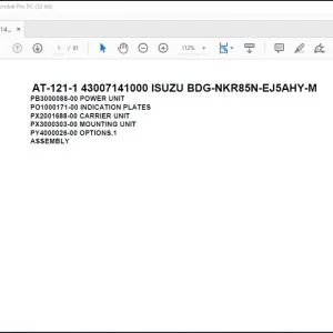 Tadano Crane AT-121-1 43007141000 ISUZU BDG-NKR85N-EJ5AHY-M Parts Catalog Manual - PDF DOWNLOAD