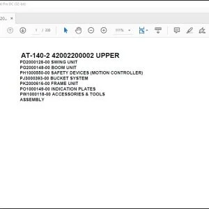 Tadano Crane AT-140-2 42002200002 UPPER Parts Catalog Manual - PDF DOWNLOAD