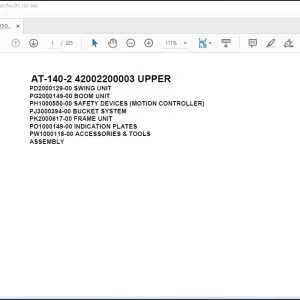 Tadano Crane AT-140-2 42002200003 UPPER Parts Catalog Manual - PDF DOWNLOAD