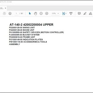 Tadano Crane AT-140-2 42002200004 UPPER Parts Catalog Manual  - PDF DOWNLOAD