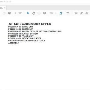 Tadano Crane AT-140-2 42002200005 UPPER Parts Catalog Manual - PDF DOWNLOAD