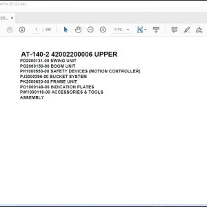 Tadano Crane AT-140-2 42002200006 UPPER Parts Catalog Manual - PDF DOWNLOAD